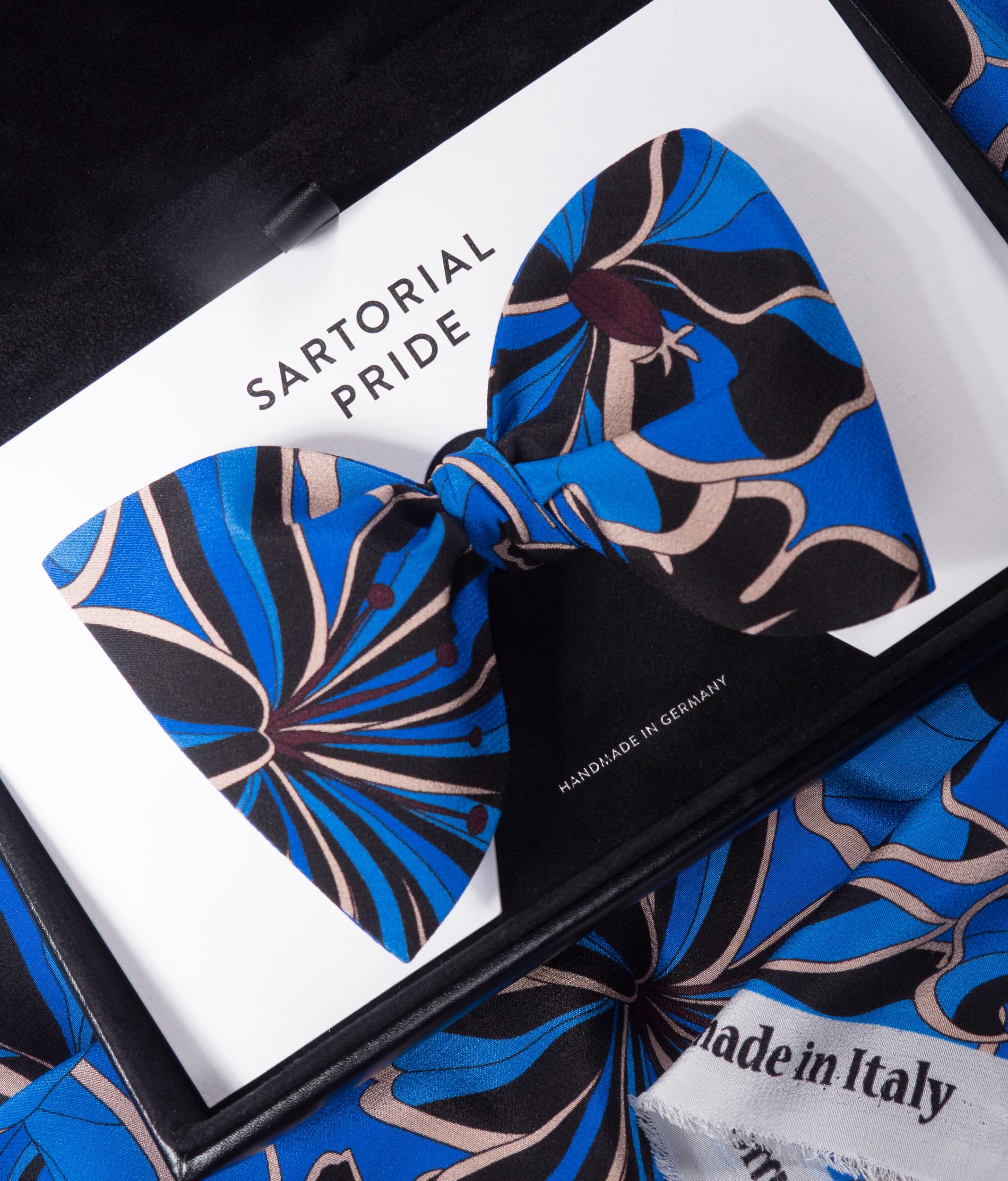 Royal Blue Floral Silk Bow Tie