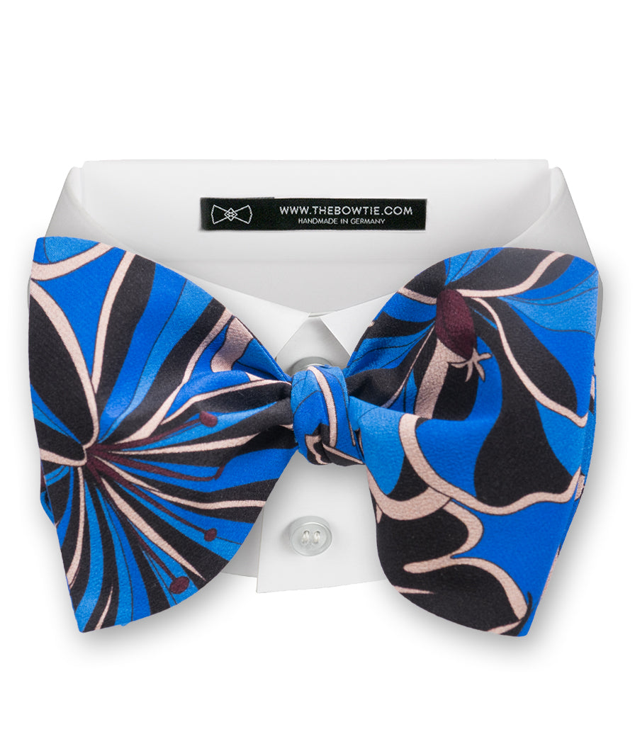 Royal Blue Floral Silk Bow Tie