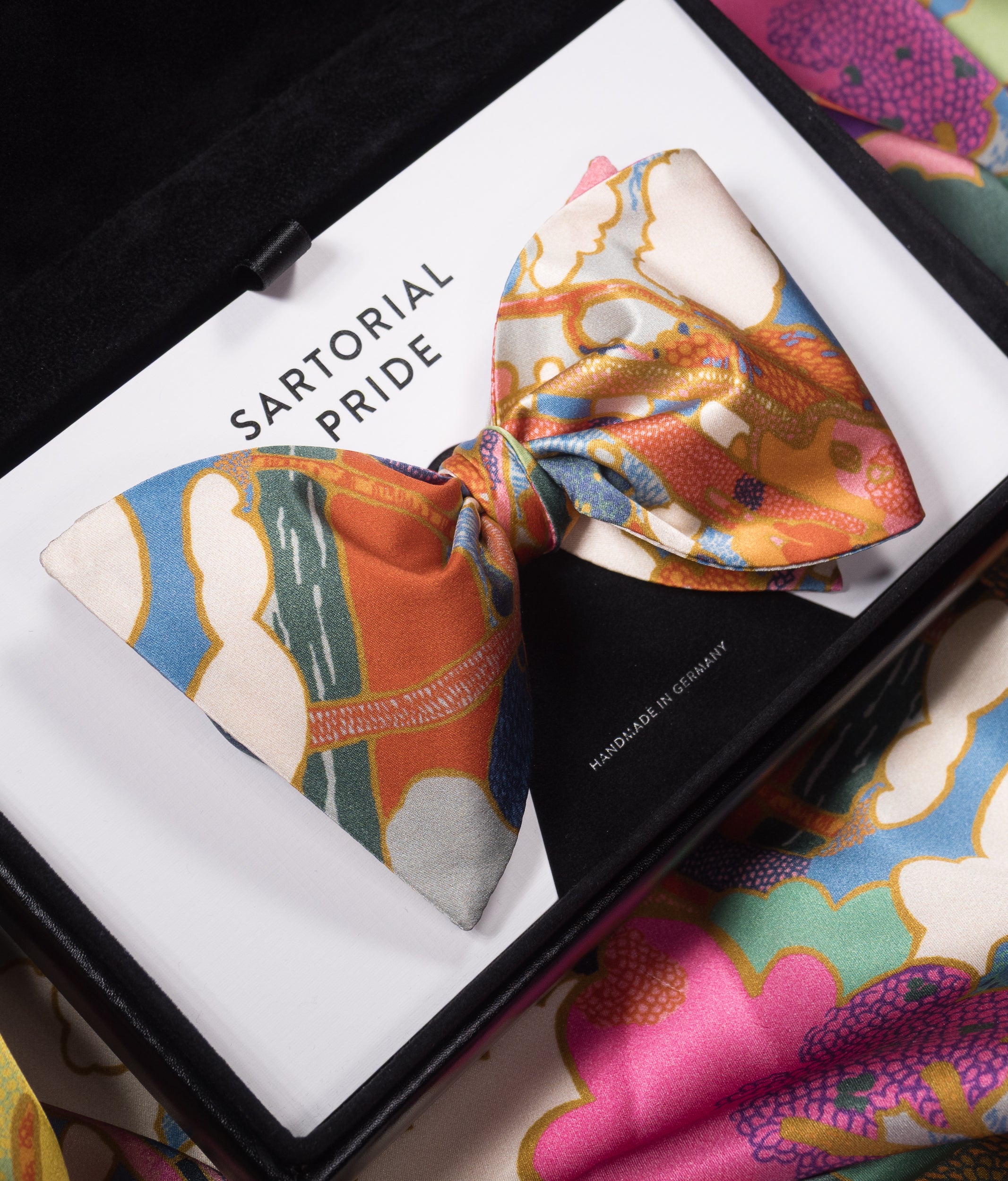 Multicolored Abstract Silk Bow Tie