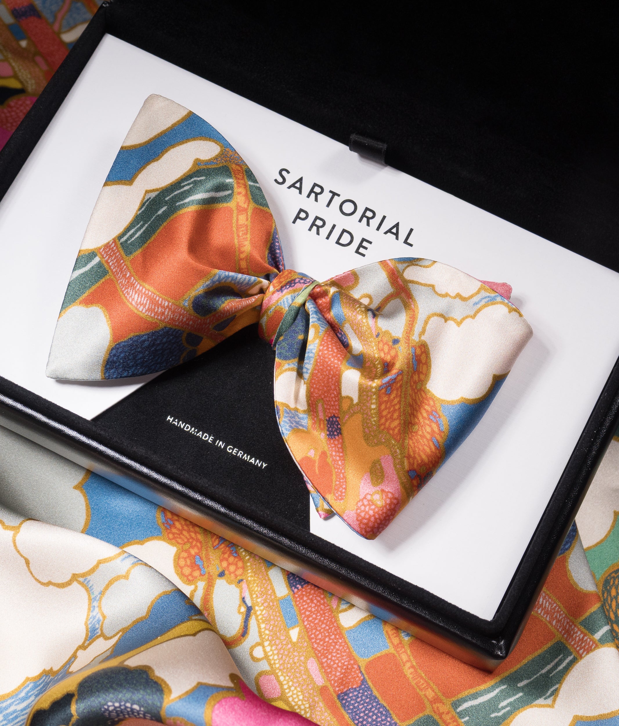 Multicolored Abstract Silk Bow Tie