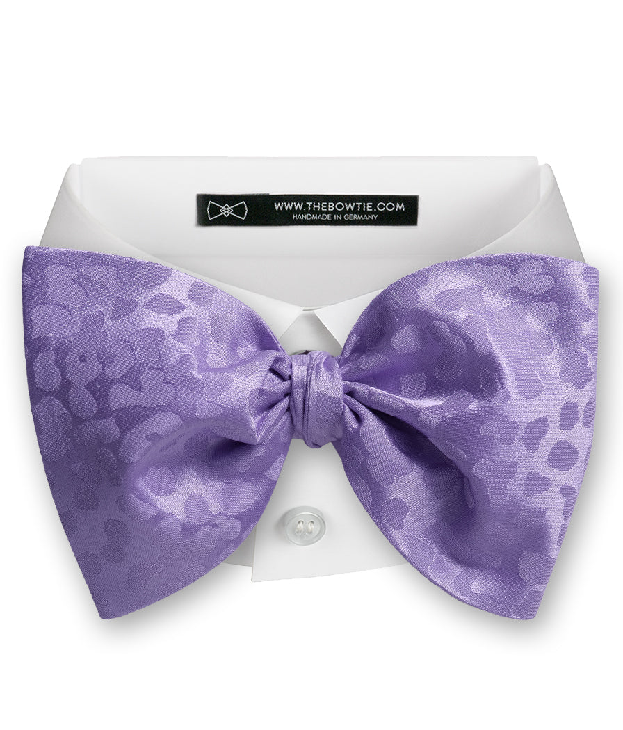 Lavender Purple Leopard Jacquard Silk Bow Tie