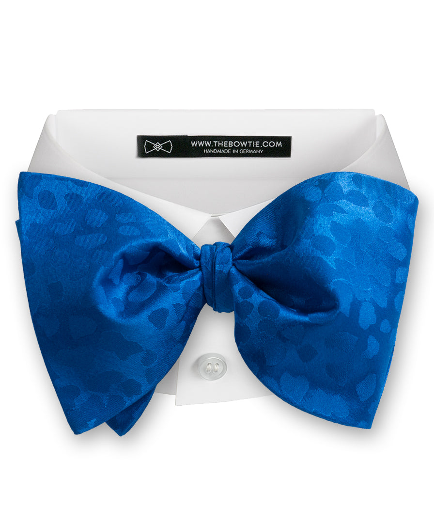 Royal Blue Leopard Jacquard Silk Bow Tie