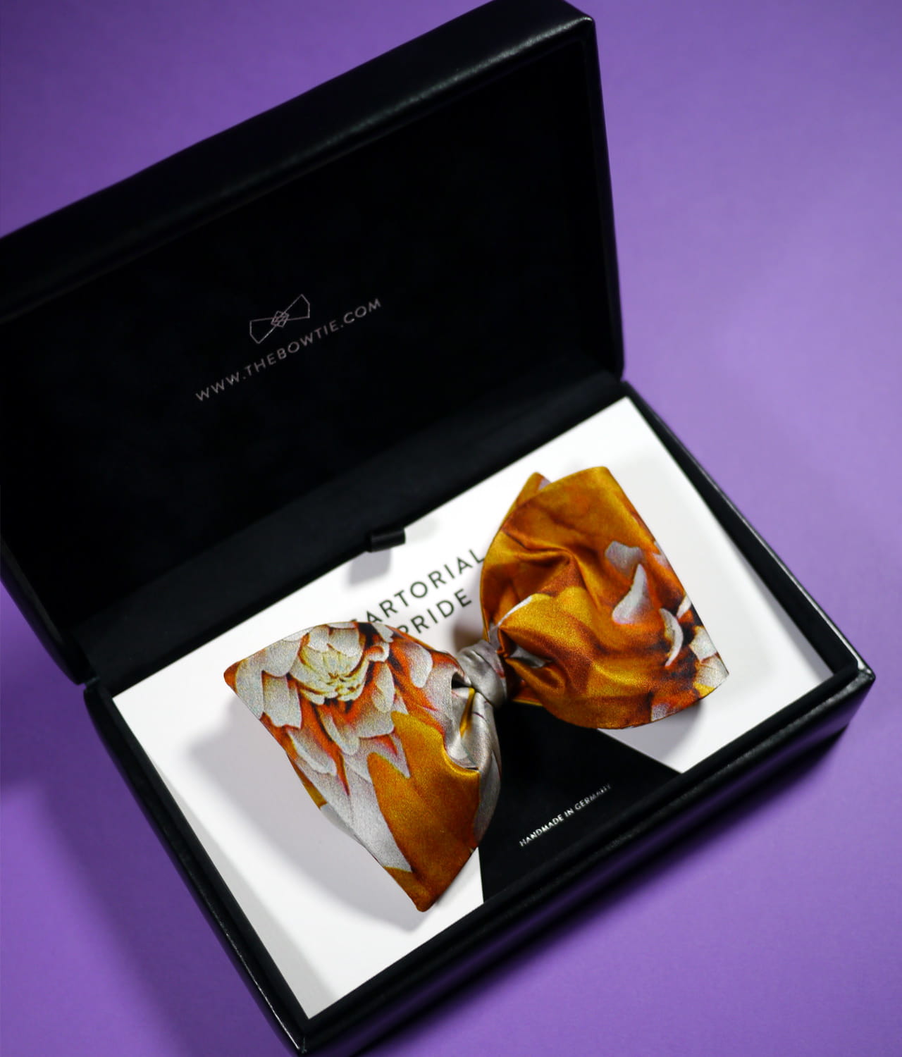 Orange Silk Bow Tie -100% Silk - ACA2