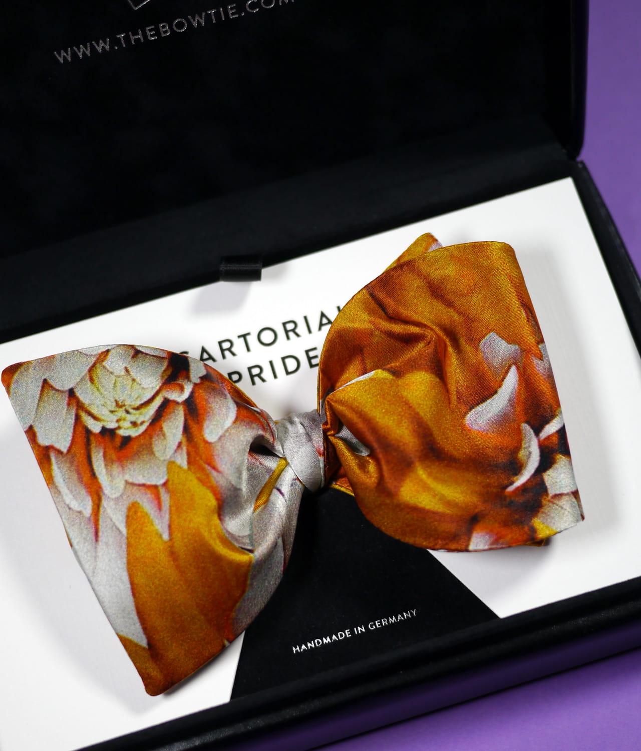 Orange Silk Bow Tie -100% Silk - ACA2