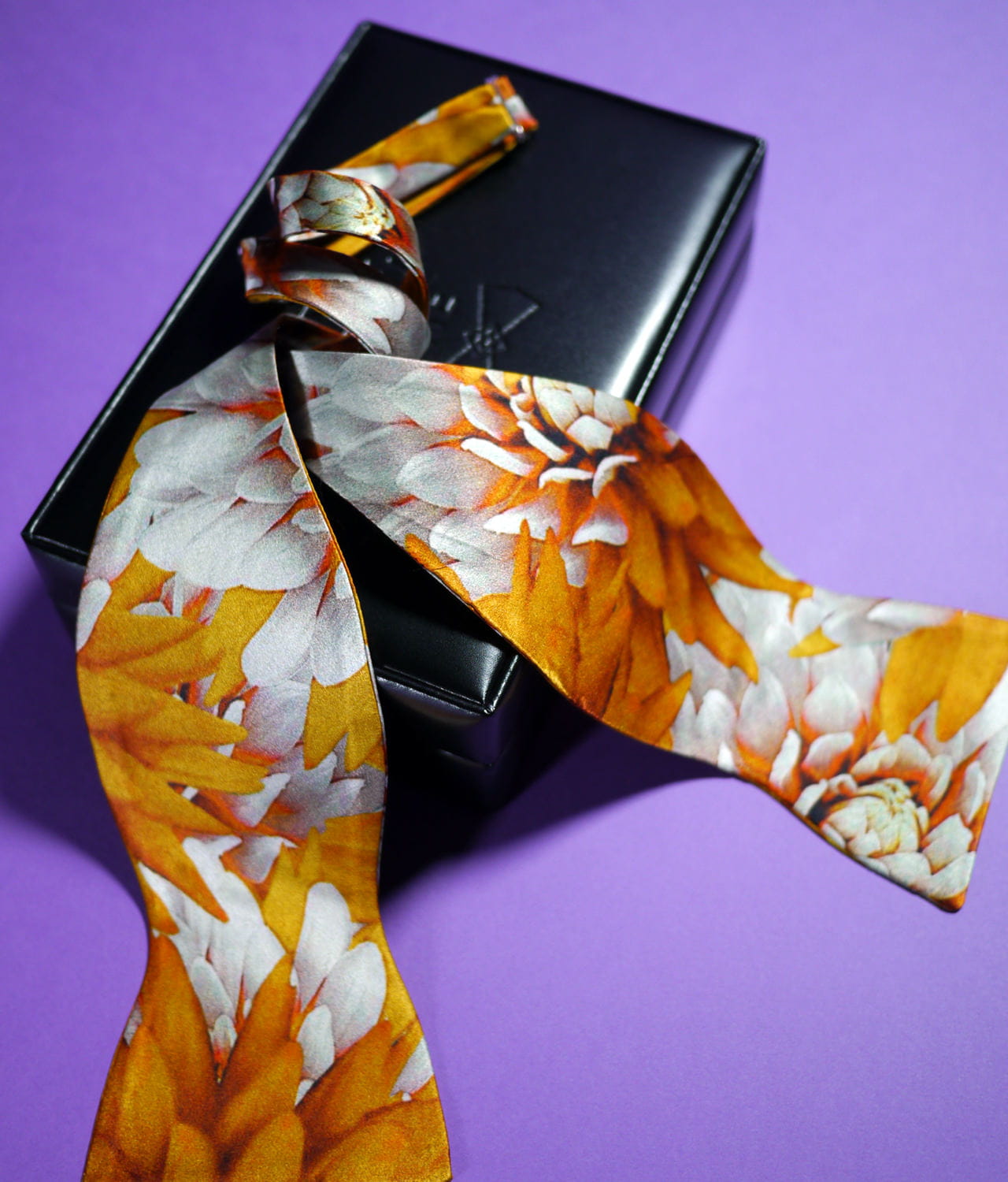 Orange Silk Bow Tie -100% Silk - ACA2