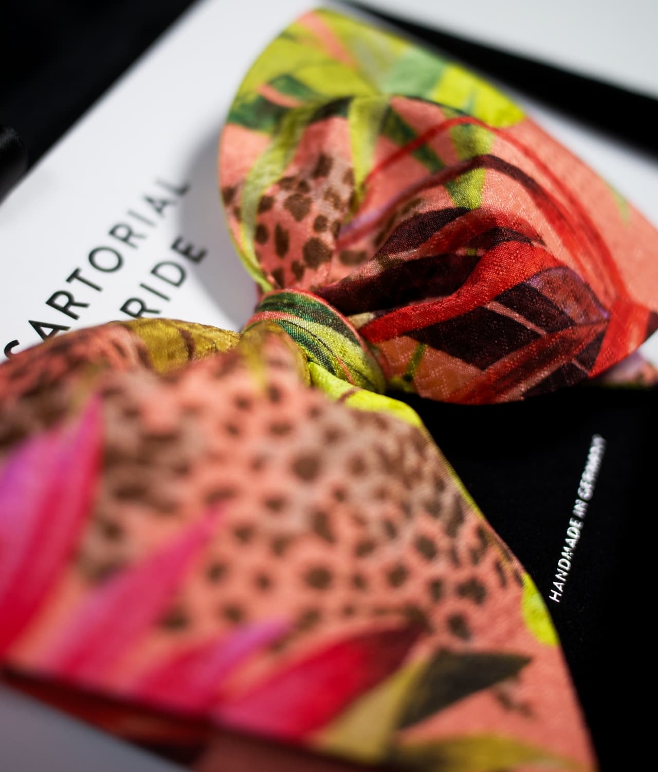 Pink Bow Tie - 100% Silk - Floral Design - BGY9