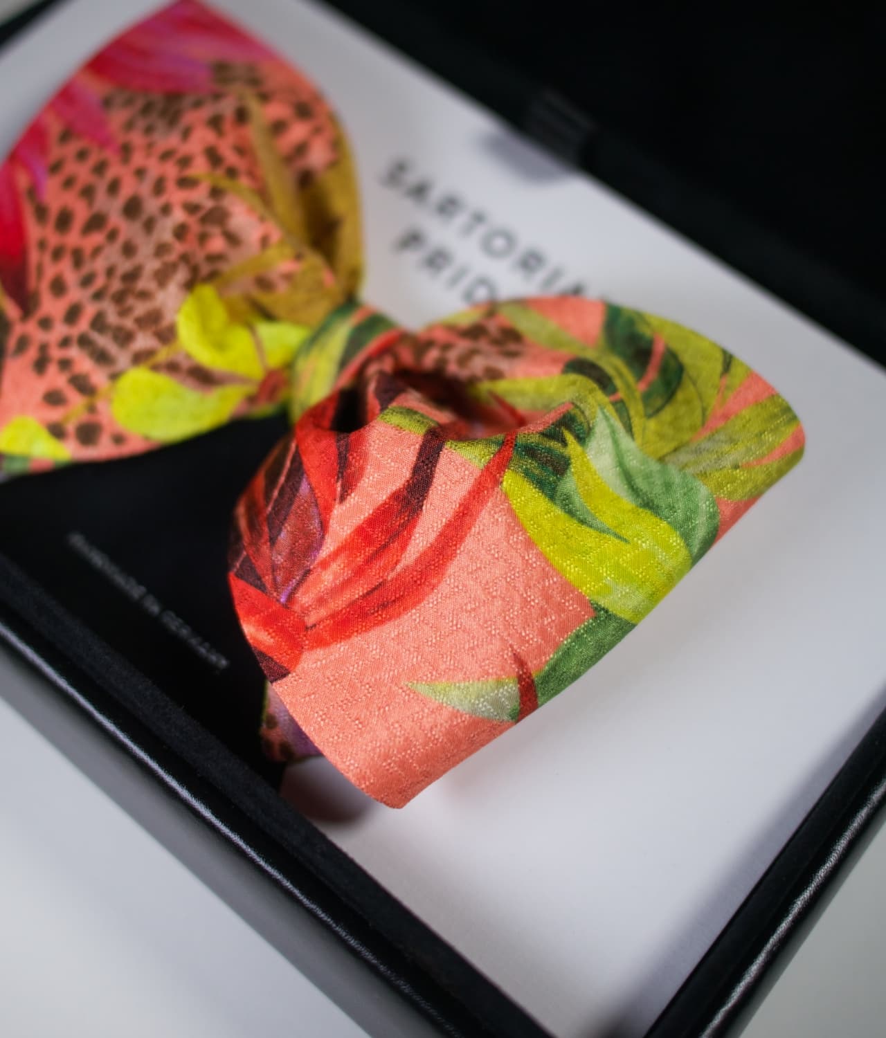 Pink Bow Tie - 100% Silk - Floral Design - BGY9