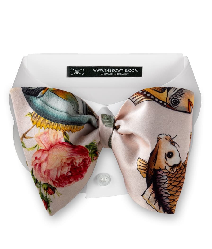 Pink Floral Koi Fish - 100% Silk Bow Tie - UKB1