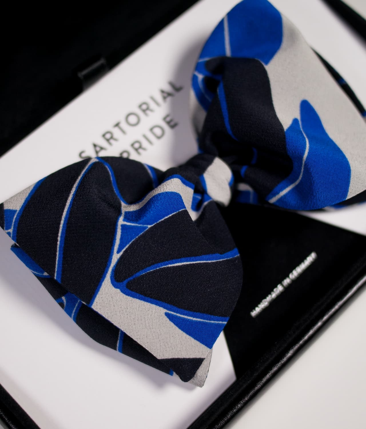 White Bow Tie - Floral Petals - 100% SIlk - BOD1