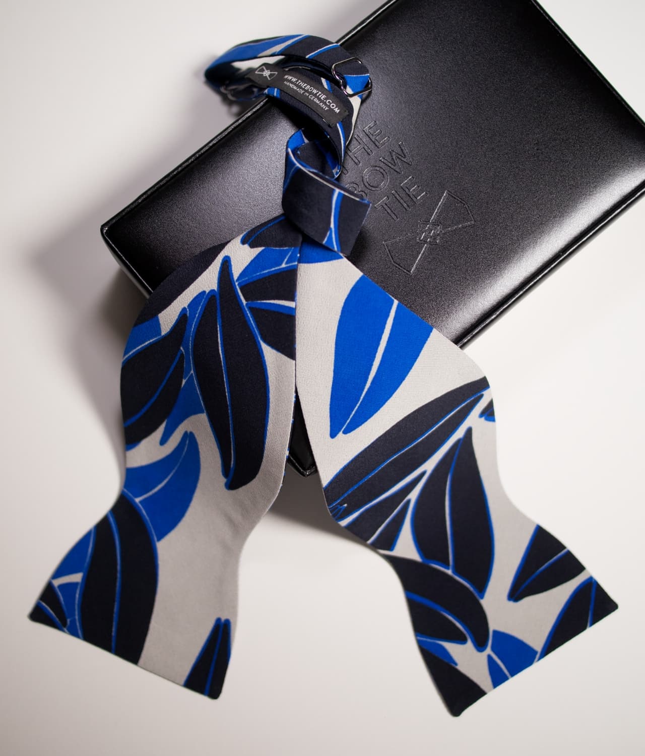 White Bow Tie - Floral Petals - 100% SIlk - BOD1