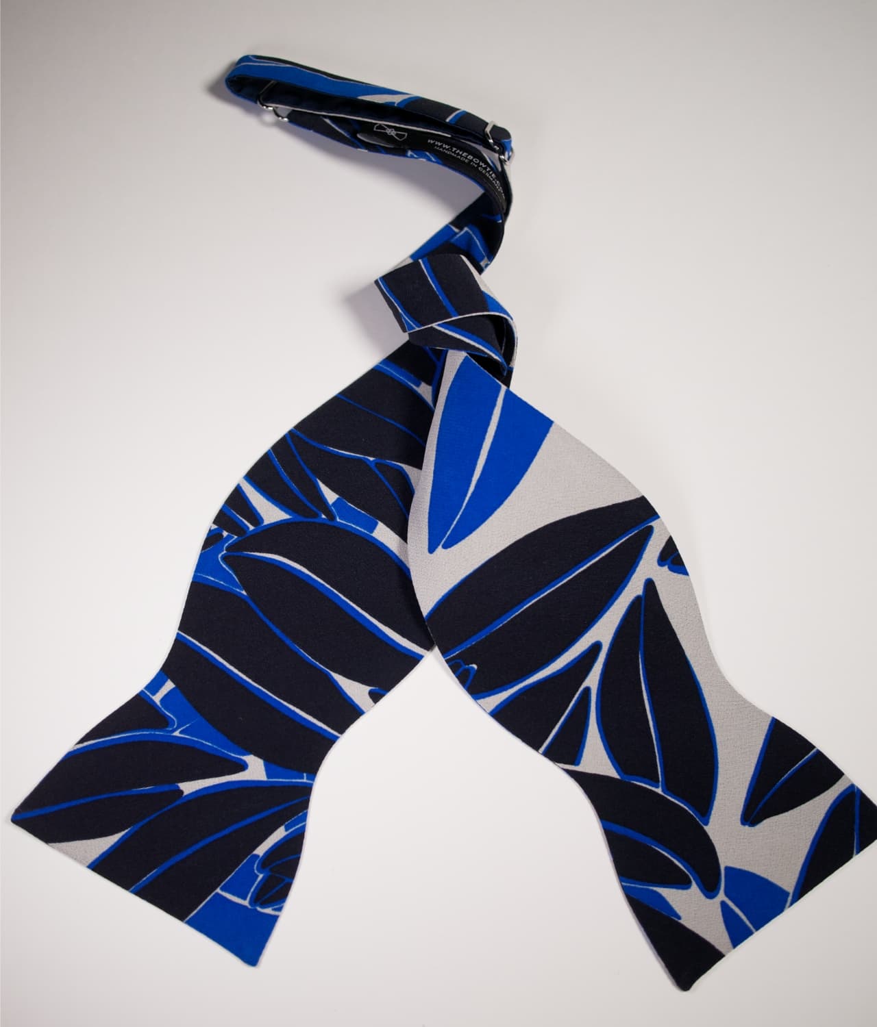 White Bow Tie - Floral Petals - 100% SIlk - BOD1