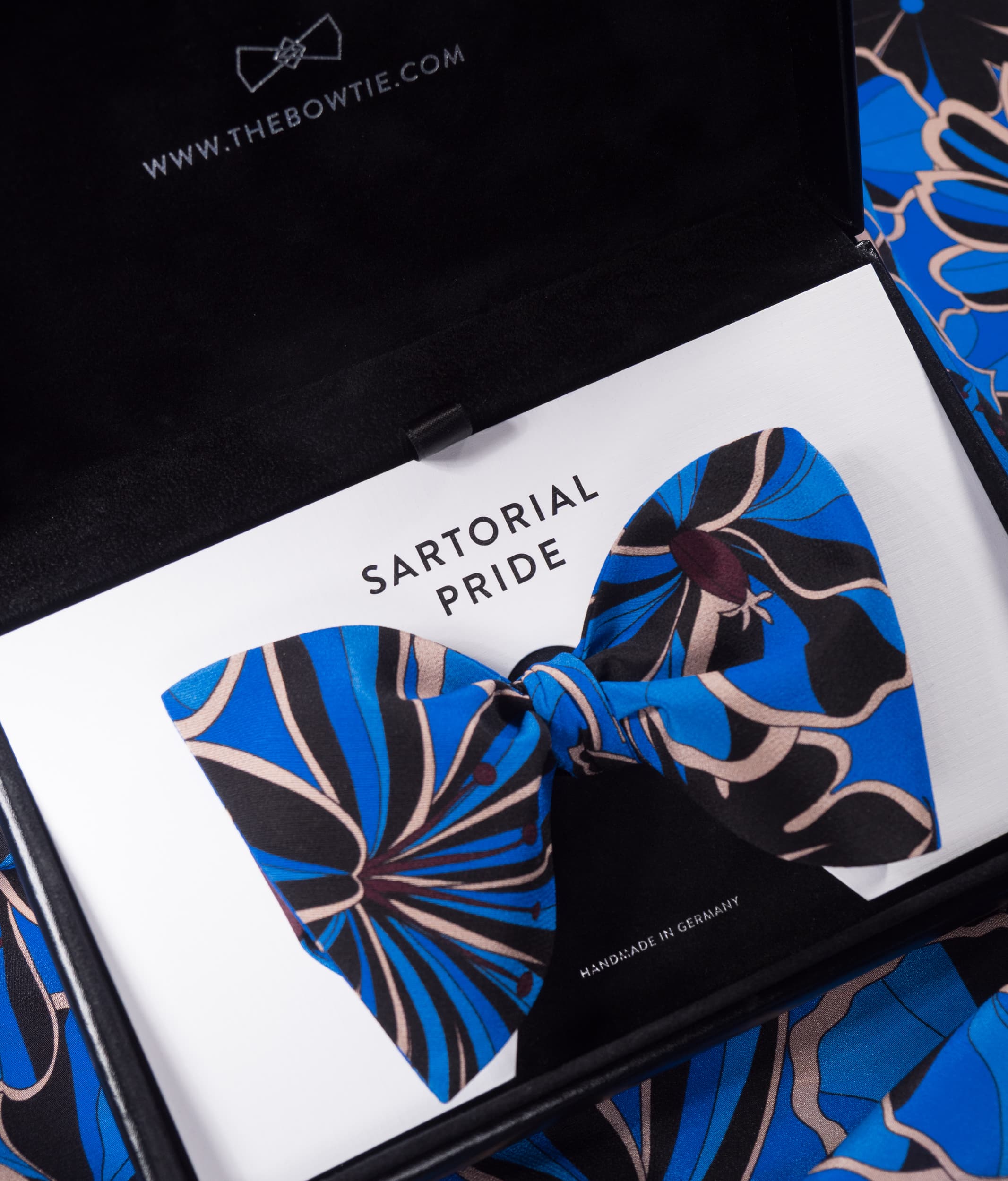 Royal Blue Floral Silk Bow Tie