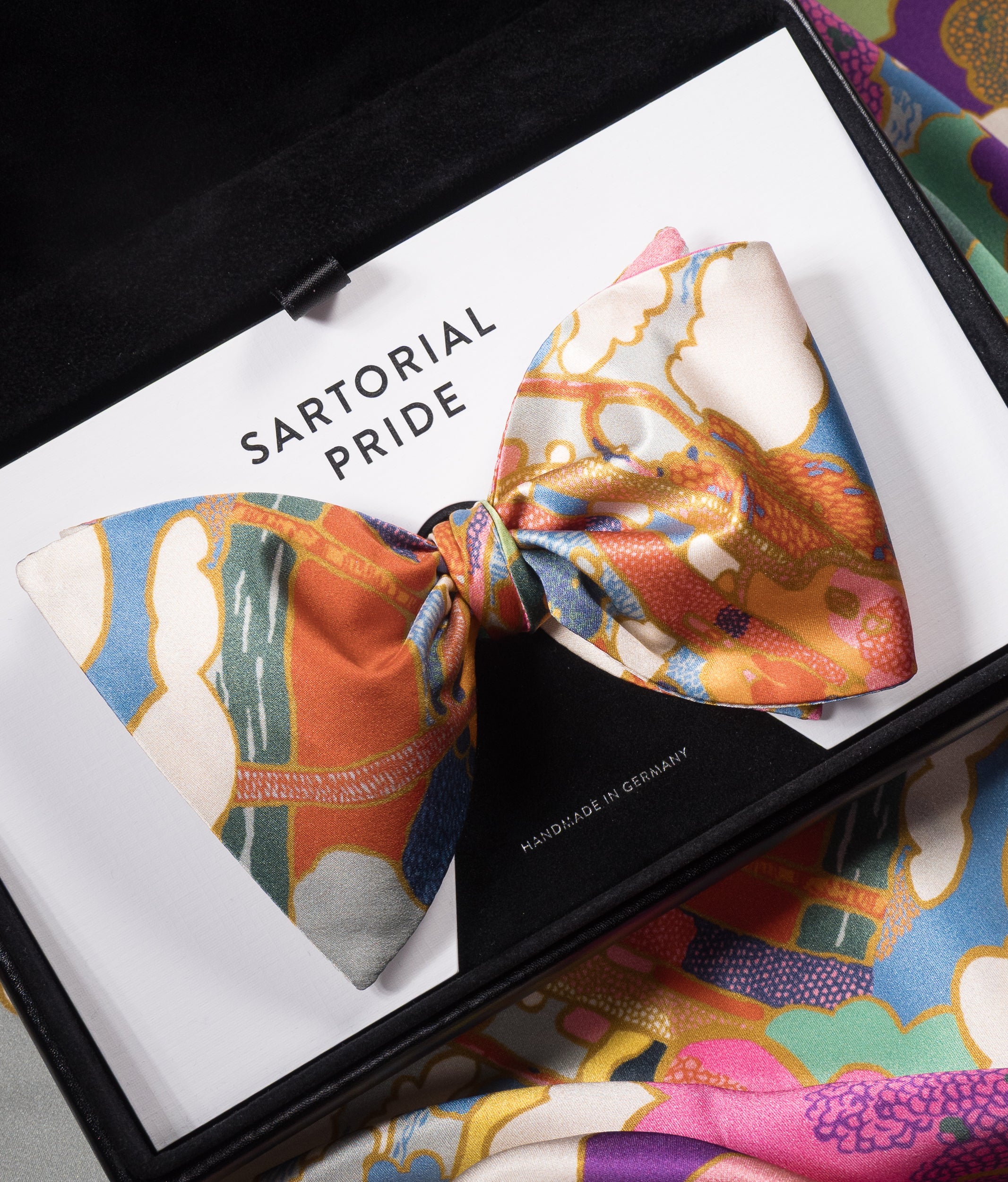 Multicolored Abstract Silk Bow Tie
