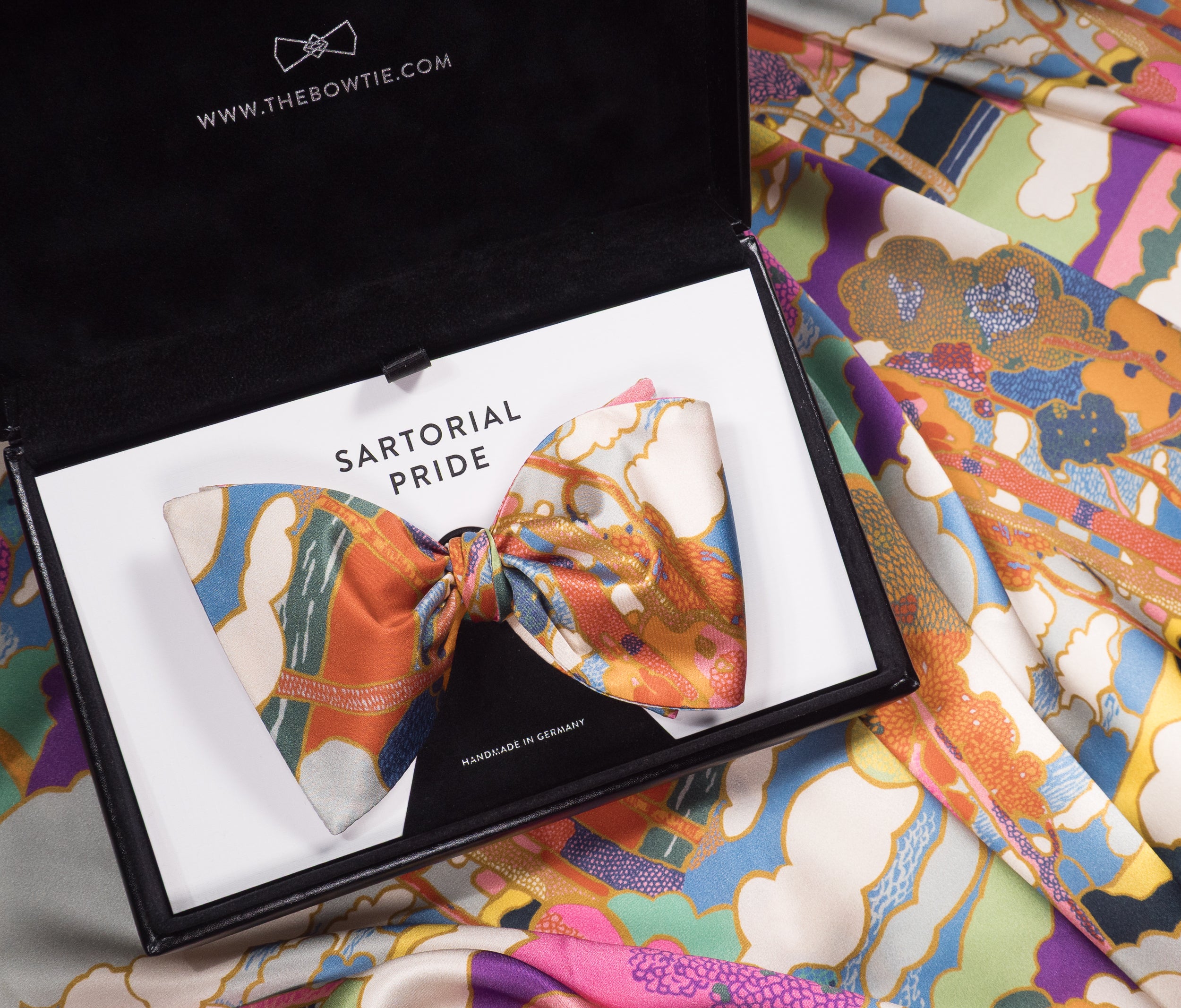 Multicolored Abstract Silk Bow Tie
