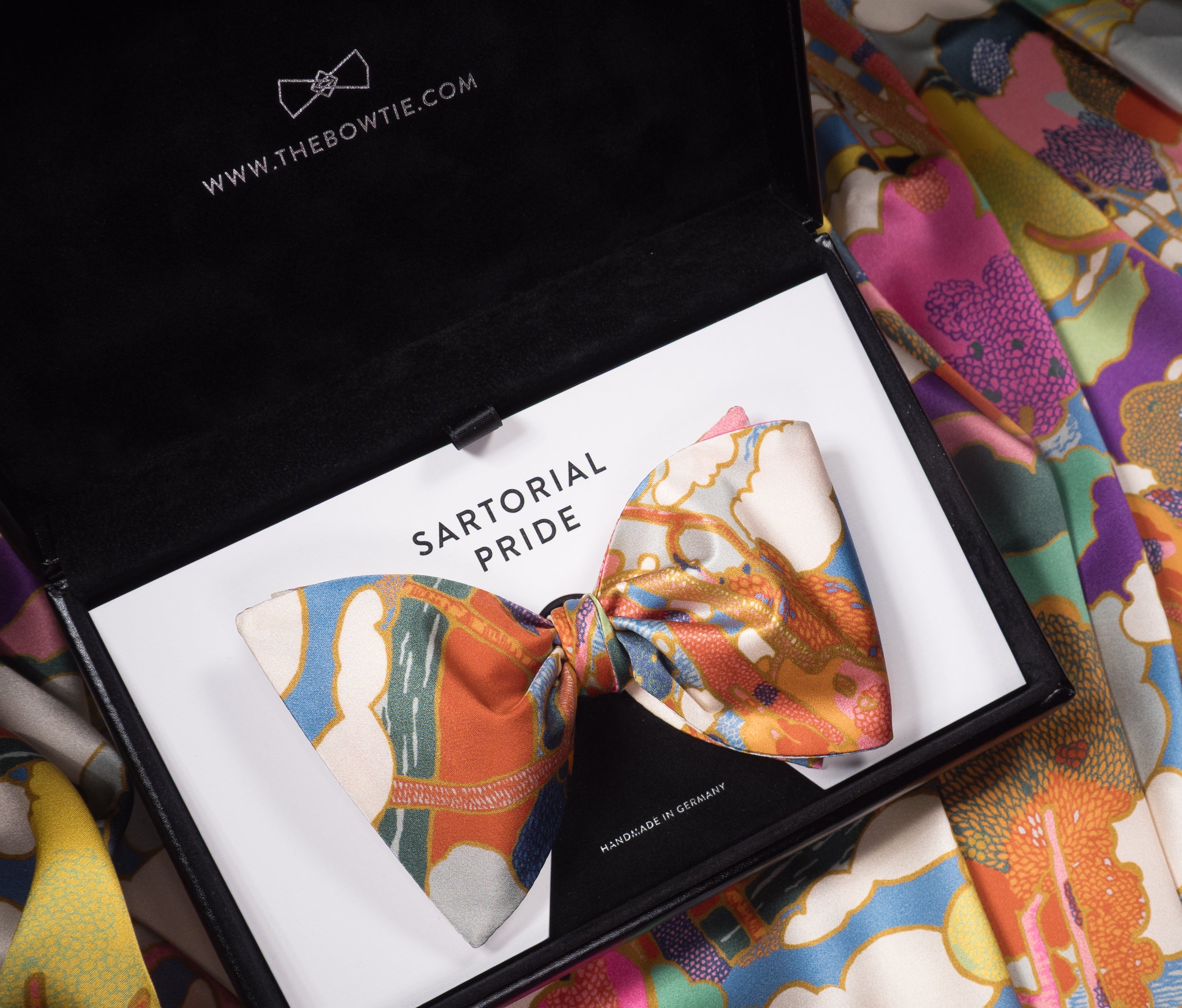 Multicolored Abstract Silk Bow Tie