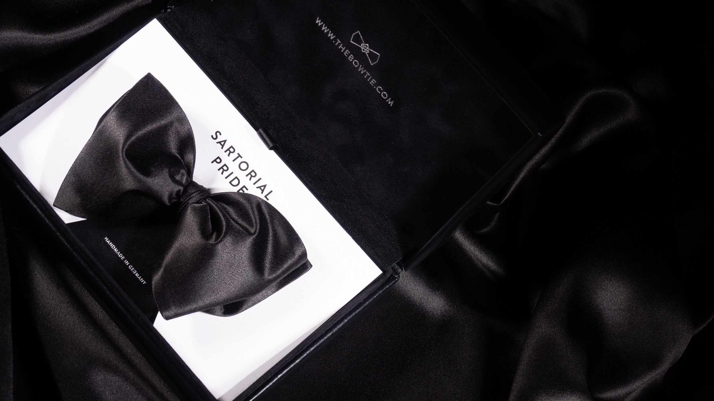 Jet Black Solid Silk Bow Tie