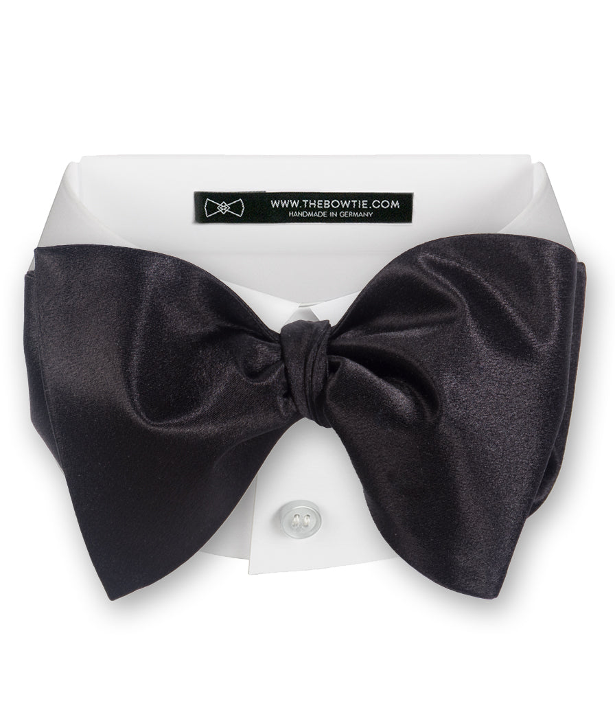 Jet Black Solid Silk Bow Tie