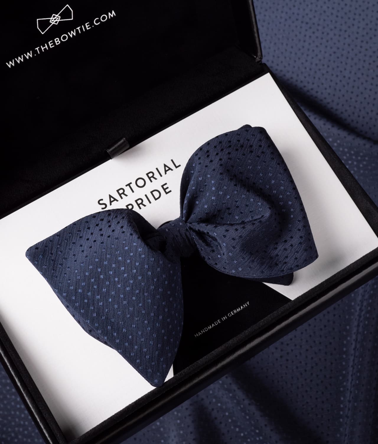 Blue 100% Silk Bow Tie - Timeless Elegance