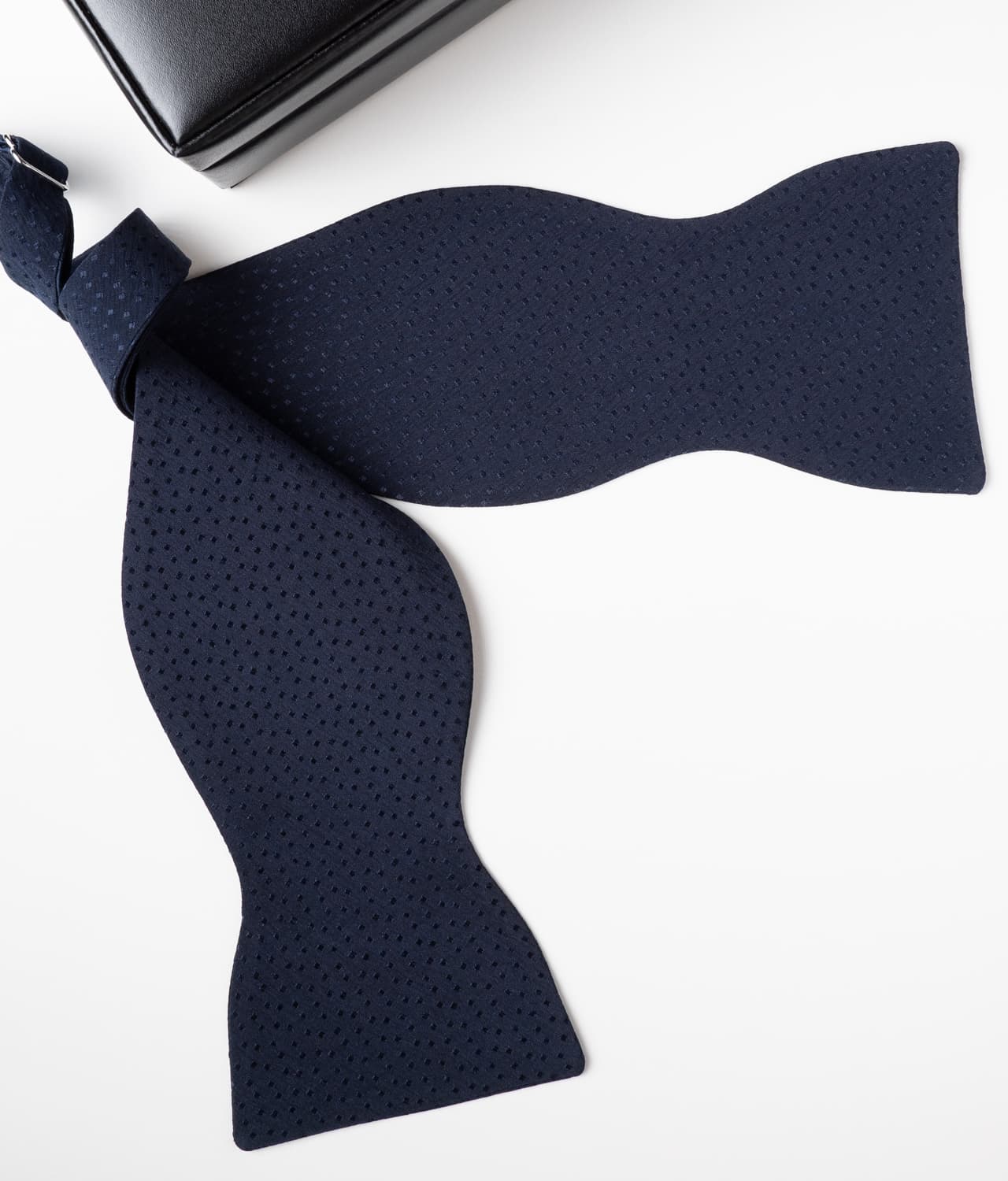 Blue 100% Silk Bow Tie - Timeless Elegance
