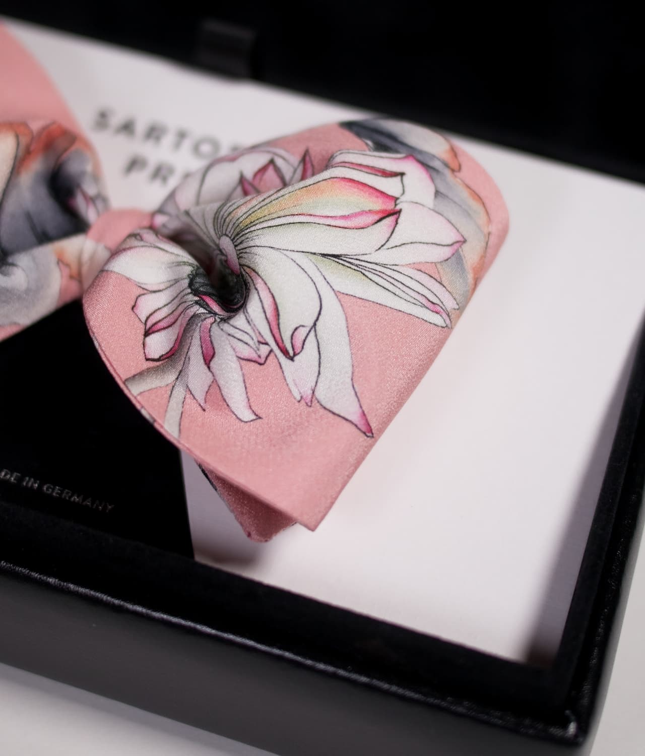Pink Bow Tie - Floral Design - 100% SIlk - MIA6
